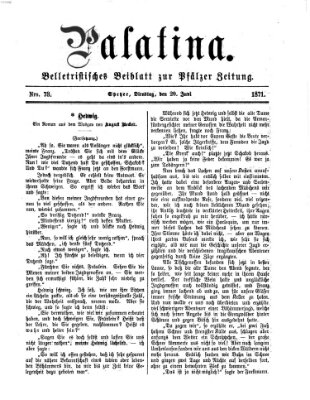 Palatina (Pfälzer Zeitung) Dienstag 20. Juni 1871