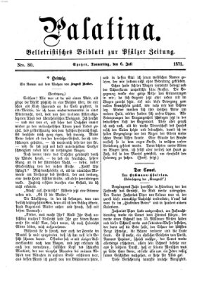 Palatina (Pfälzer Zeitung) Donnerstag 6. Juli 1871