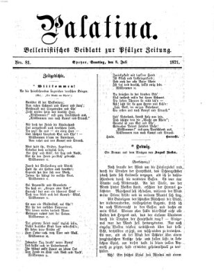 Palatina (Pfälzer Zeitung) Samstag 8. Juli 1871