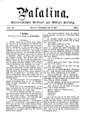 Palatina (Pfälzer Zeitung) Donnerstag 13. Juli 1871