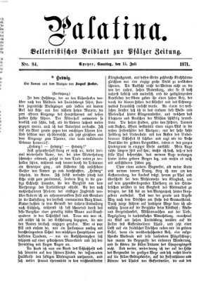 Palatina (Pfälzer Zeitung) Samstag 15. Juli 1871