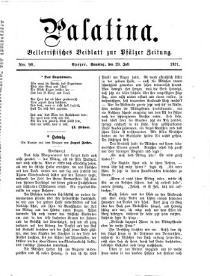 Palatina (Pfälzer Zeitung) Samstag 29. Juli 1871