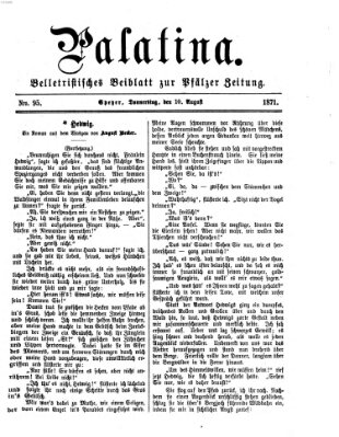 Palatina (Pfälzer Zeitung) Donnerstag 10. August 1871