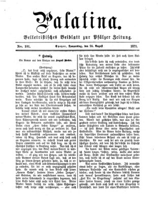 Palatina (Pfälzer Zeitung) Donnerstag 24. August 1871