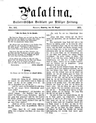 Palatina (Pfälzer Zeitung) Samstag 26. August 1871