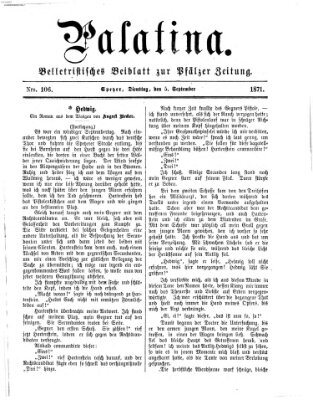 Palatina (Pfälzer Zeitung) Dienstag 5. September 1871