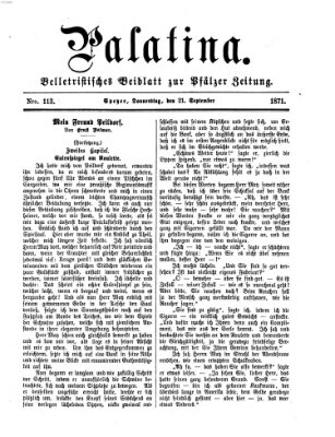 Palatina (Pfälzer Zeitung) Donnerstag 21. September 1871