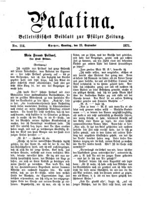 Palatina (Pfälzer Zeitung) Samstag 23. September 1871