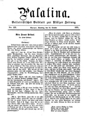 Palatina (Pfälzer Zeitung) Samstag 14. Oktober 1871