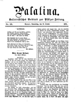 Palatina (Pfälzer Zeitung) Donnerstag 19. Oktober 1871