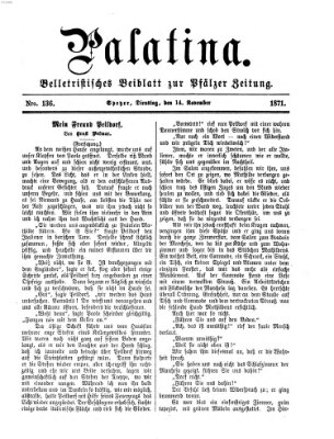 Palatina (Pfälzer Zeitung) Dienstag 14. November 1871