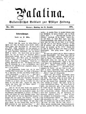 Palatina (Pfälzer Zeitung) Samstag 16. Dezember 1871