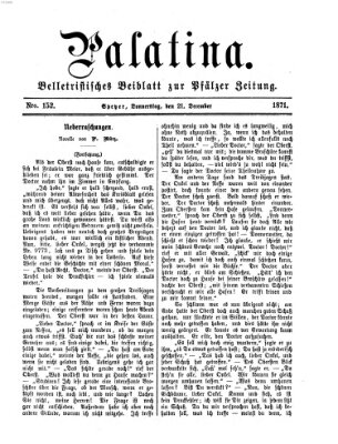 Palatina (Pfälzer Zeitung) Donnerstag 21. Dezember 1871