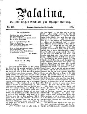 Palatina (Pfälzer Zeitung) Samstag 23. Dezember 1871