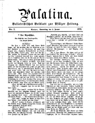 Palatina (Pfälzer Zeitung) Donnerstag 4. Januar 1872