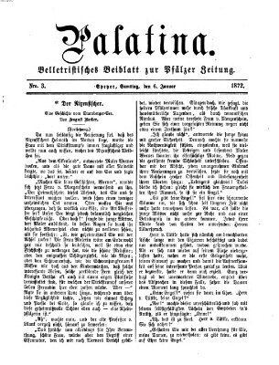 Palatina (Pfälzer Zeitung) Samstag 6. Januar 1872