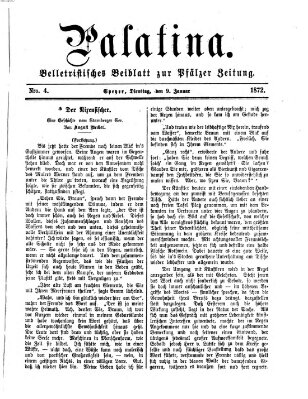 Palatina (Pfälzer Zeitung) Dienstag 9. Januar 1872