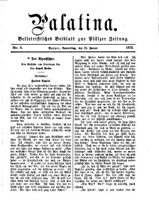 Palatina (Pfälzer Zeitung) Donnerstag 18. Januar 1872