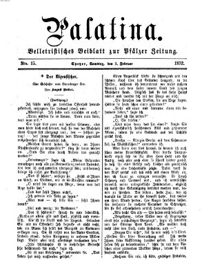 Palatina (Pfälzer Zeitung) Samstag 3. Februar 1872