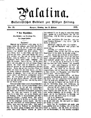 Palatina (Pfälzer Zeitung) Dienstag 13. Februar 1872