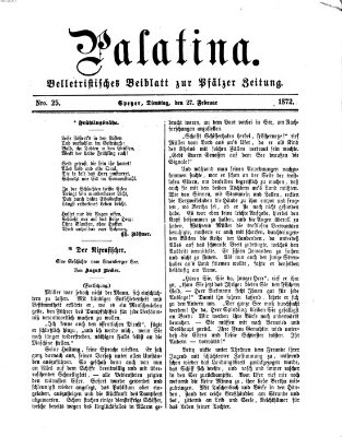 Palatina (Pfälzer Zeitung) Dienstag 27. Februar 1872