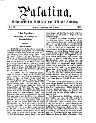 Palatina (Pfälzer Zeitung) Samstag 9. März 1872