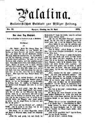 Palatina (Pfälzer Zeitung) Dienstag 30. April 1872