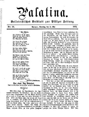 Palatina (Pfälzer Zeitung) Samstag 11. Mai 1872