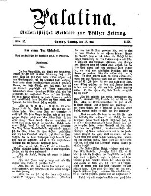 Palatina (Pfälzer Zeitung) Samstag 18. Mai 1872