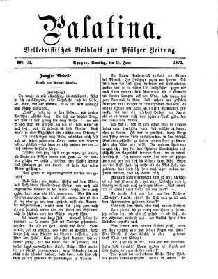 Palatina (Pfälzer Zeitung) Samstag 15. Juni 1872