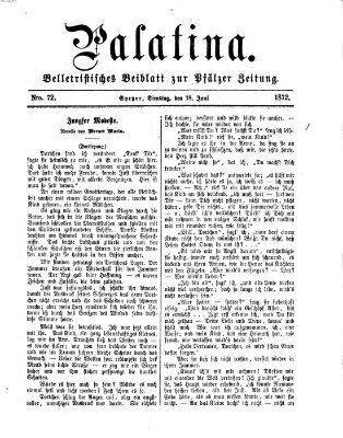 Palatina (Pfälzer Zeitung) Dienstag 18. Juni 1872