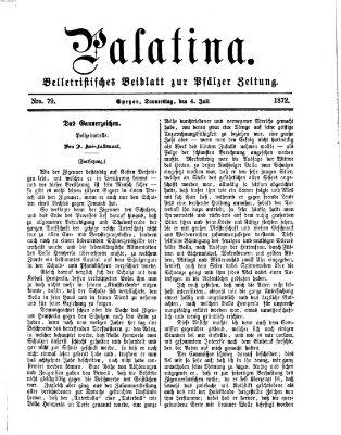 Palatina (Pfälzer Zeitung) Donnerstag 4. Juli 1872