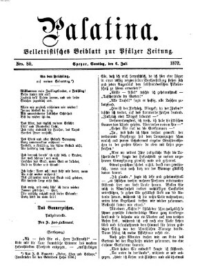 Palatina (Pfälzer Zeitung) Samstag 6. Juli 1872