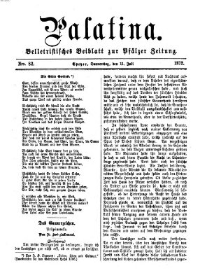 Palatina (Pfälzer Zeitung) Donnerstag 11. Juli 1872