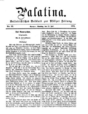 Palatina (Pfälzer Zeitung) Samstag 13. Juli 1872