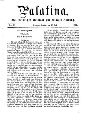 Palatina (Pfälzer Zeitung) Samstag 27. Juli 1872