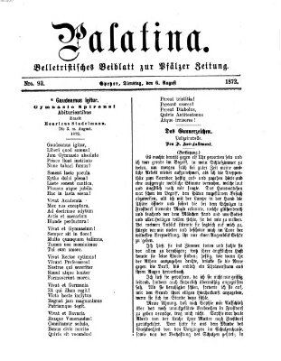 Palatina (Pfälzer Zeitung) Dienstag 6. August 1872