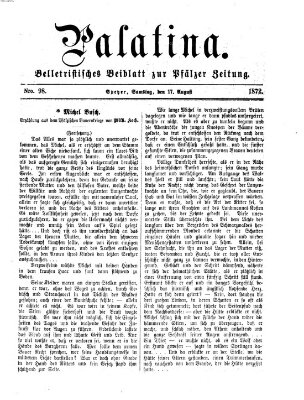 Palatina (Pfälzer Zeitung) Samstag 17. August 1872