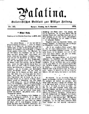 Palatina (Pfälzer Zeitung) Dienstag 3. September 1872