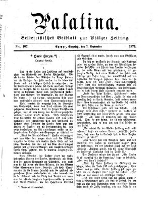 Palatina (Pfälzer Zeitung) Samstag 7. September 1872