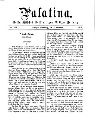 Palatina (Pfälzer Zeitung) Donnerstag 12. September 1872