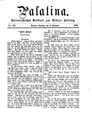 Palatina (Pfälzer Zeitung) Samstag 21. September 1872