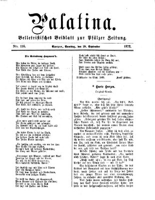 Palatina (Pfälzer Zeitung) Samstag 28. September 1872