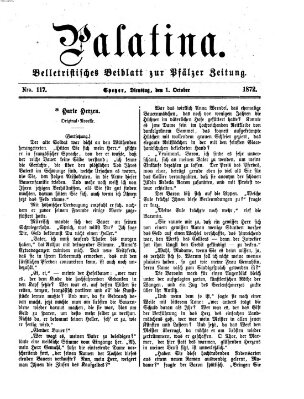 Palatina (Pfälzer Zeitung) Dienstag 1. Oktober 1872