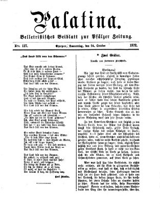 Palatina (Pfälzer Zeitung) Donnerstag 24. Oktober 1872