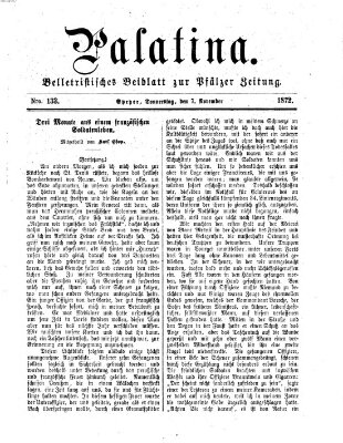 Palatina (Pfälzer Zeitung) Donnerstag 7. November 1872