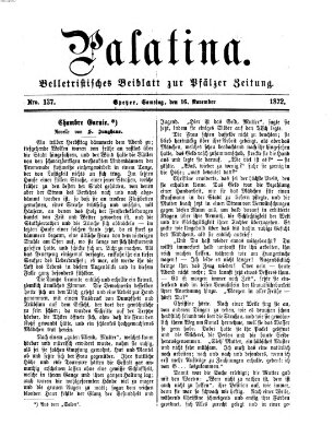 Palatina (Pfälzer Zeitung) Samstag 16. November 1872