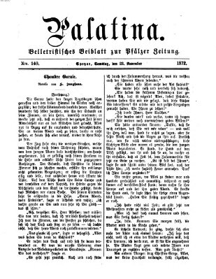 Palatina (Pfälzer Zeitung) Samstag 23. November 1872