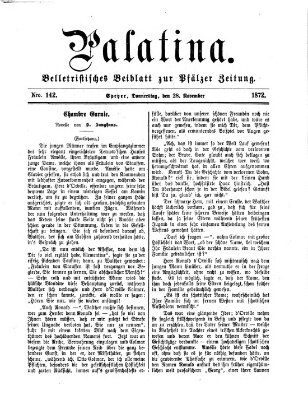 Palatina (Pfälzer Zeitung) Donnerstag 28. November 1872