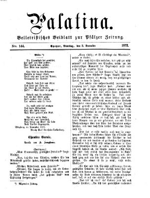 Palatina (Pfälzer Zeitung) Dienstag 3. Dezember 1872